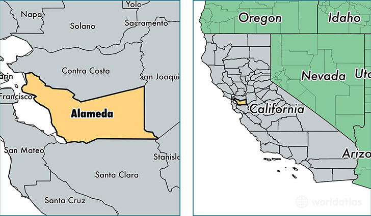 location of Alameda county on a map