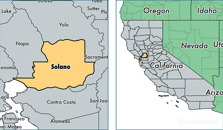 location of Solano county on a map