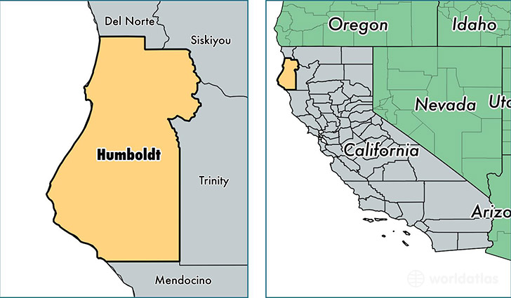 location of Humboldt county on a map