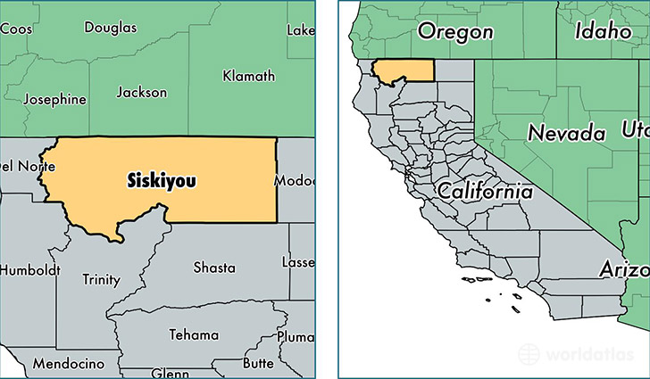 location of Siskiyou county on a map