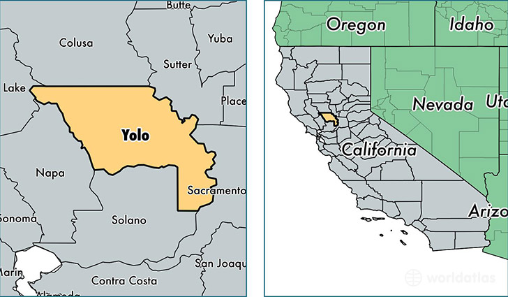 location of Yolo county on a map