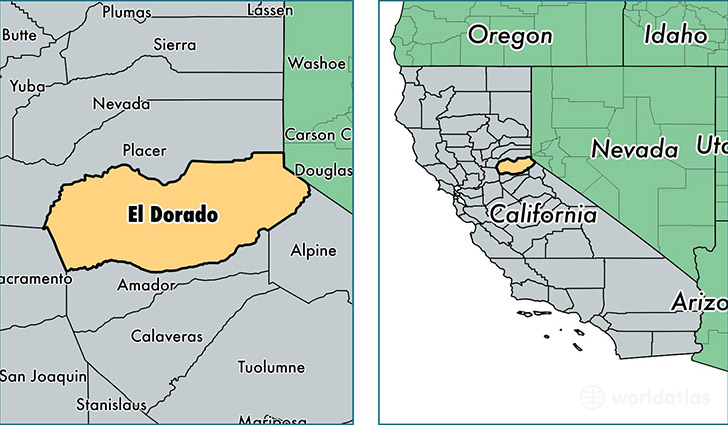 location of El Dorado county on a map