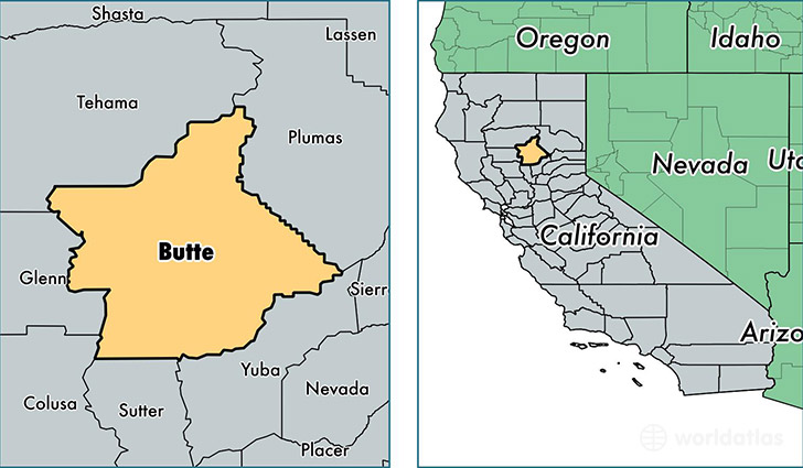 location of Butte county on a map