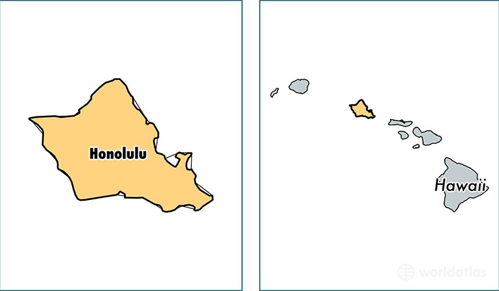 location of Honolulu county on a map