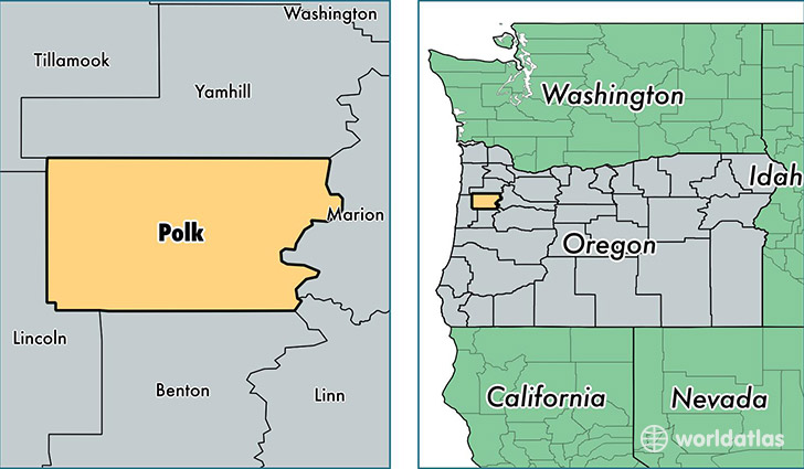 location of Polk county on a map