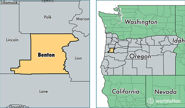 location of Benton county on a map