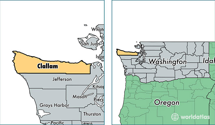 location of Clallam county on a map