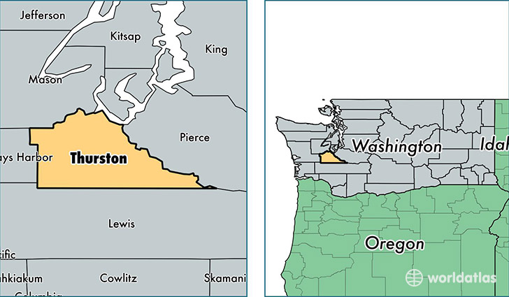 location of Thurston county on a map