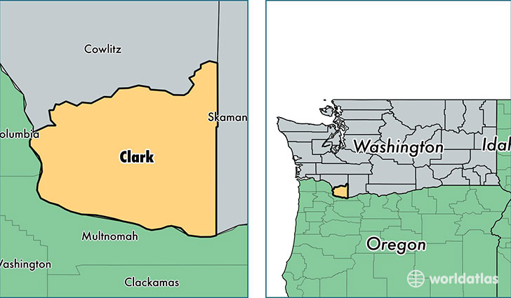 location of Clark county on a map