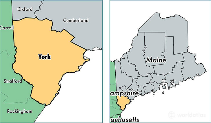 location of York county on a map