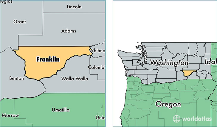 location of Franklin county on a map