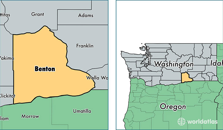 location of Benton county on a map