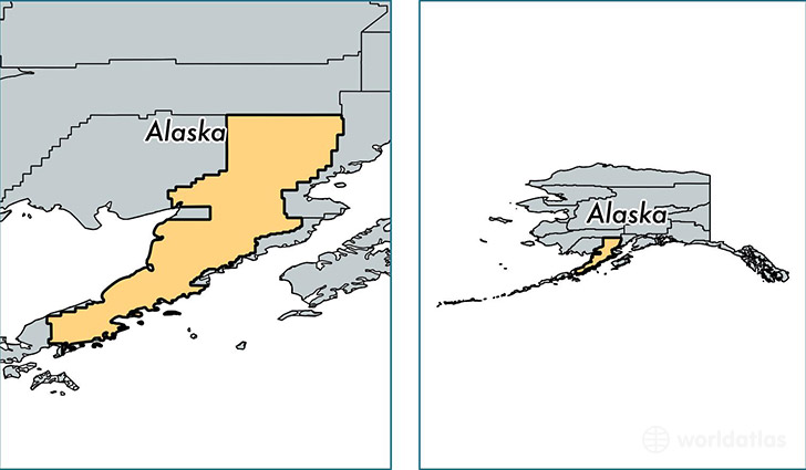 location of Lake and Peninsula county on a map