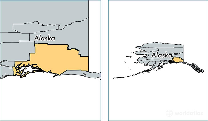 location of Valdez Cordova county on a map