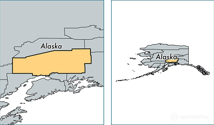 location of Matanuska Susitna county on a map