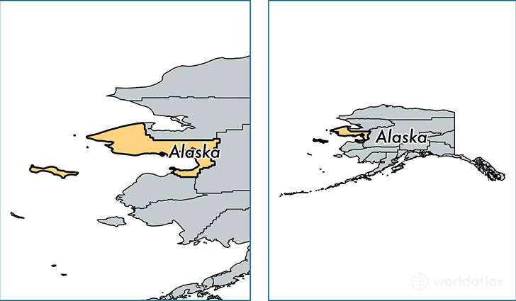 location of Nome county on a map