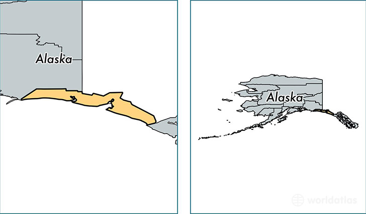 location of Yakutat county on a map