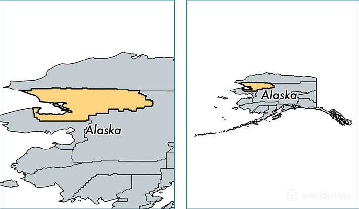location of Northwest Arctic county on a map