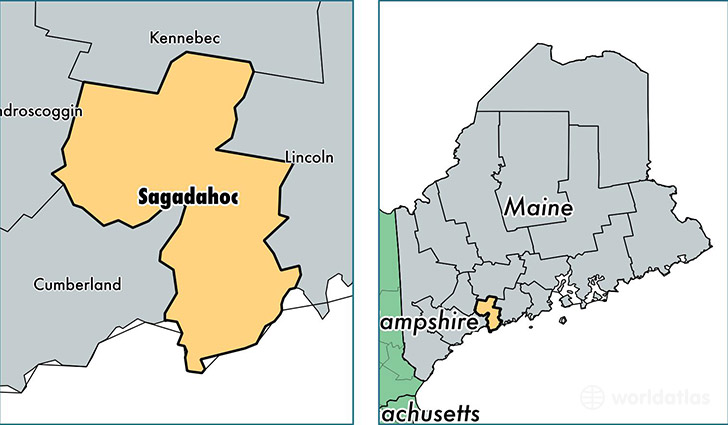 location of Sagadahoc county on a map