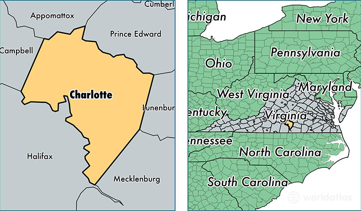 location of Charlotte county on a map