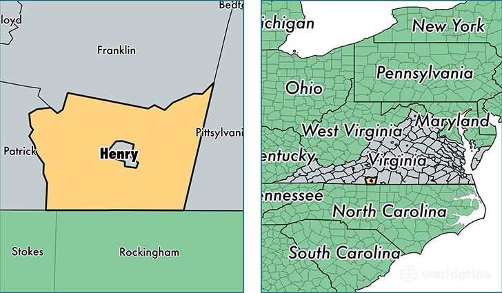 location of Henry county on a map