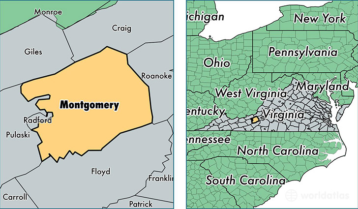 Montgomery County Virginia Map Time Zones Map