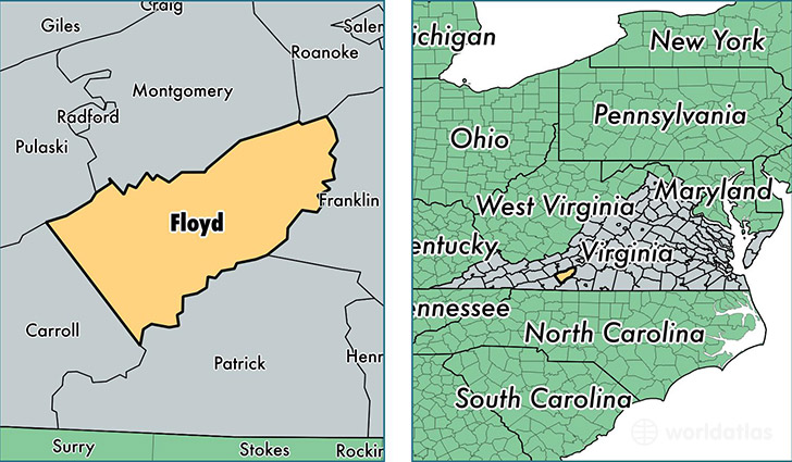 location of Floyd county on a map