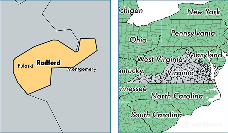 location of Radford City county on a map