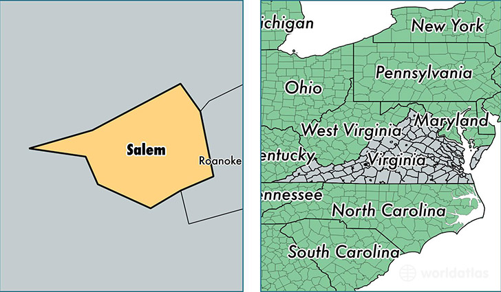 location of Salem county on a map