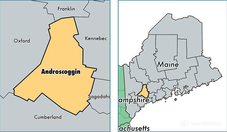 location of Androscoggin county on a map