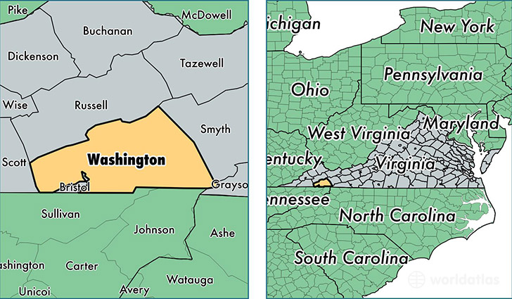 location of Washington county on a map