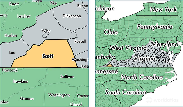 location of Scott county on a map