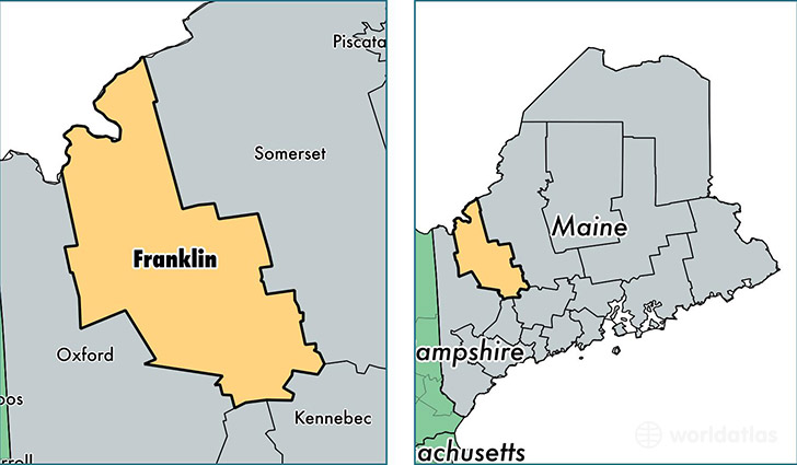 location of Franklin county on a map