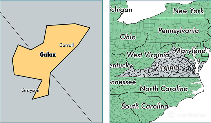 location of Galax City county on a map
