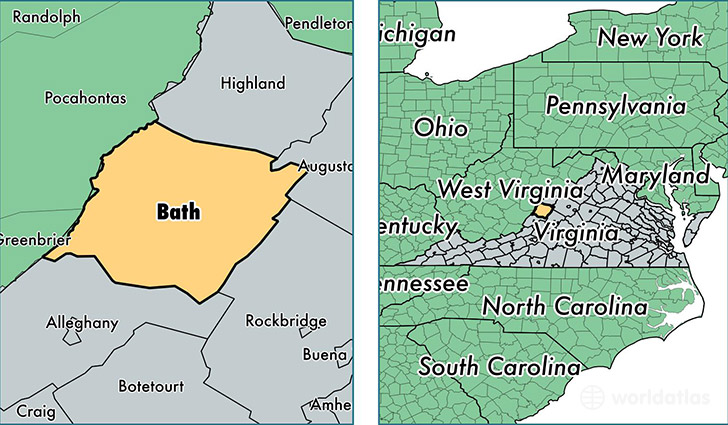 location of Bath county on a map