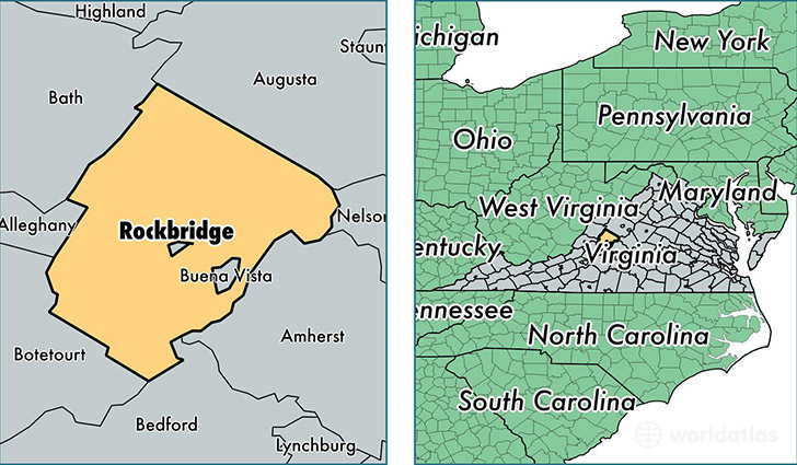 location of Rockbridge county on a map