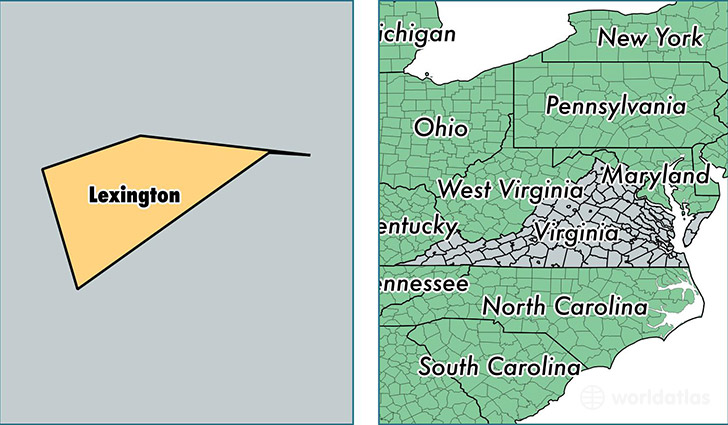 location of Lexington City county on a map