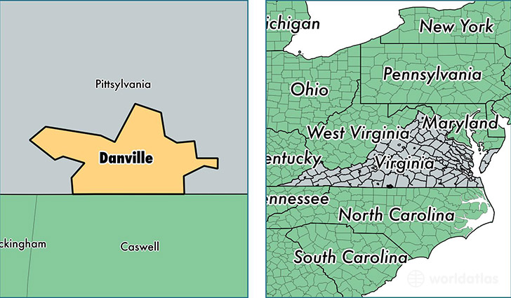 location of Danville City county on a map