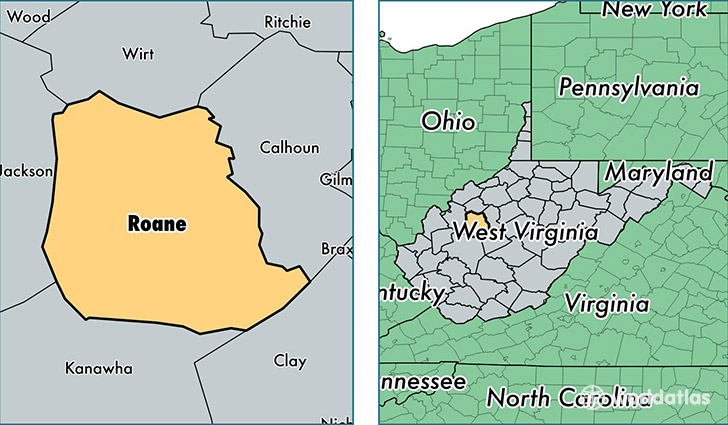 location of Roane county on a map