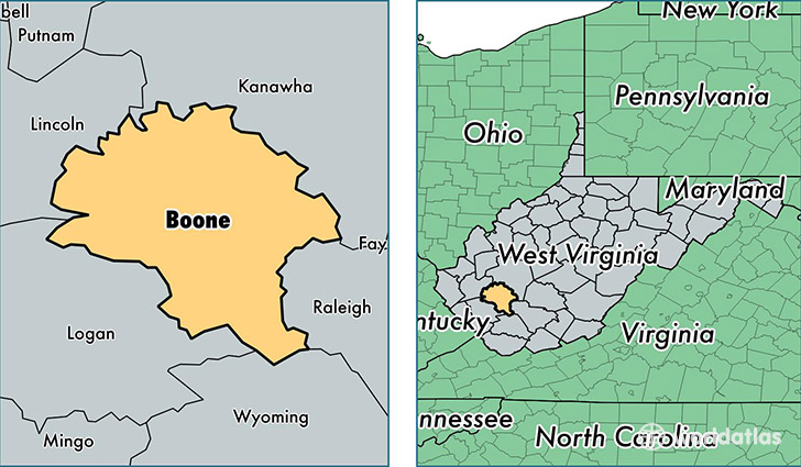 location of Boone county on a map