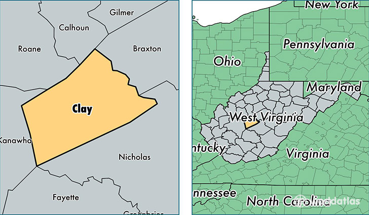 location of Clay county on a map