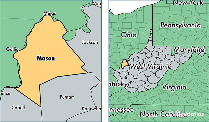 location of Mason county on a map