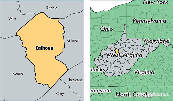 location of Calhoun county on a map