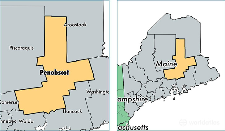 location of Penobscot county on a map