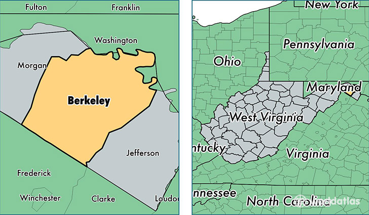 location of Berkeley county on a map