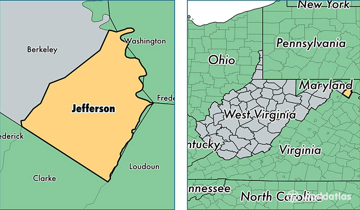 location of Jefferson county on a map