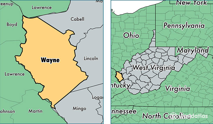 location of Wayne county on a map