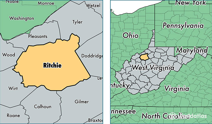 location of Ritchie county on a map