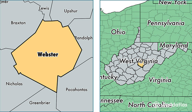 location of Webster county on a map