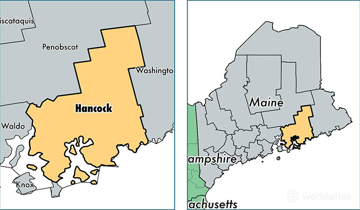 location of Hancock county on a map